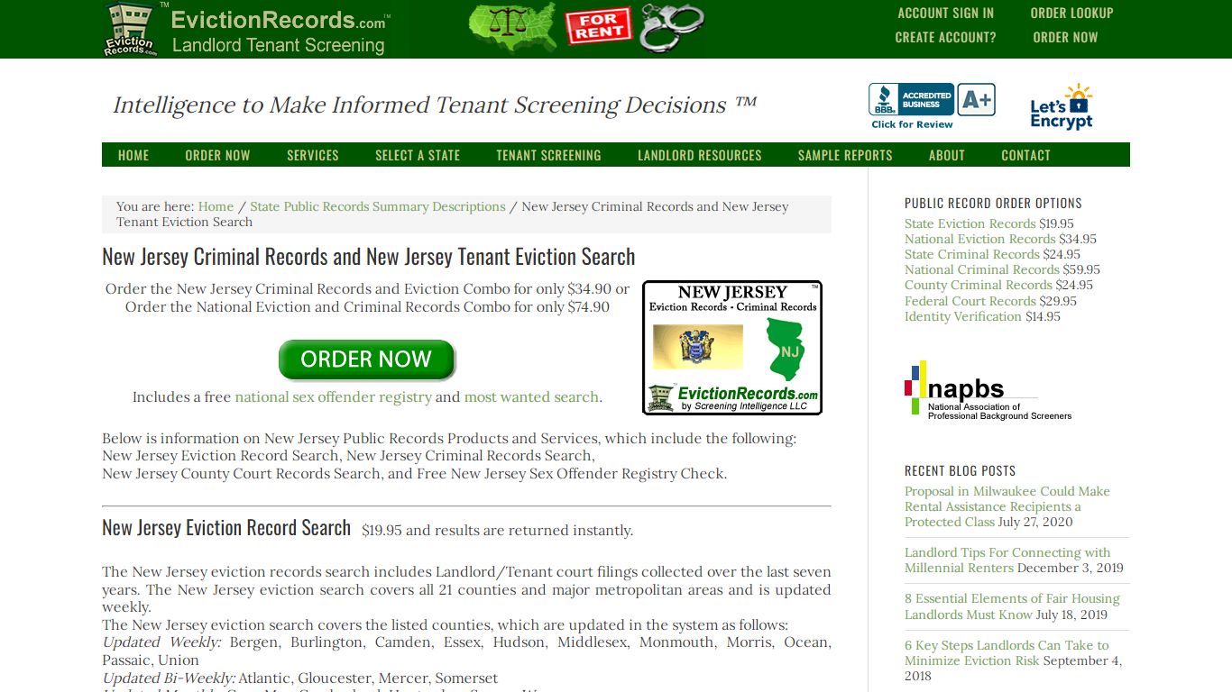 New Jersey Criminal Records and NJ Tenant Eviction Search