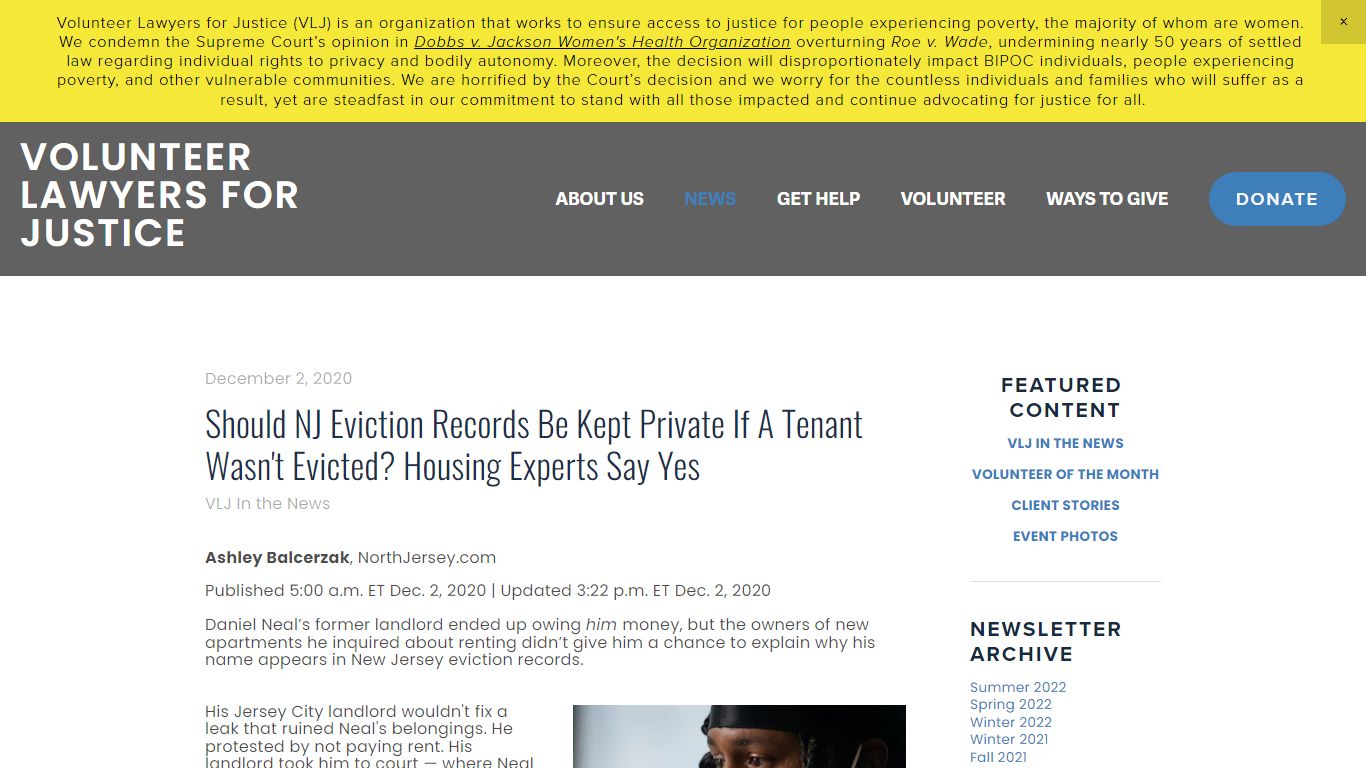 Should NJ eviction records be kept private if a tenant wasn't evicted ...